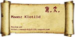 Maasz Klotild névjegykártya